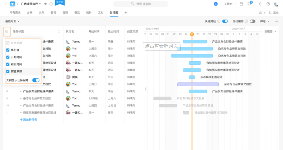 汇总项目和成员数据，从多个统计维度分析项目状况，随时掌控进展。